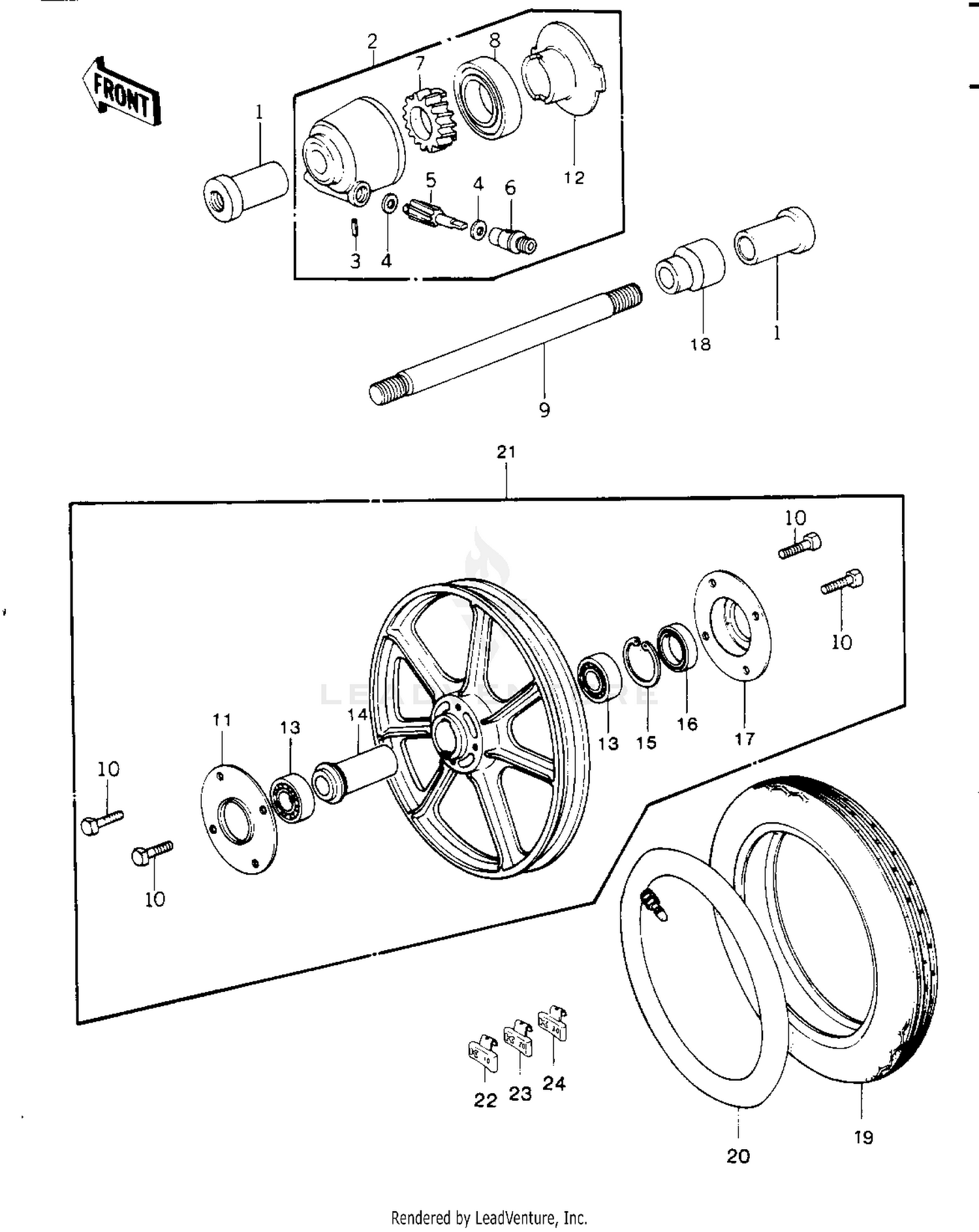 FRONT WHEEL/TIRE/HUB