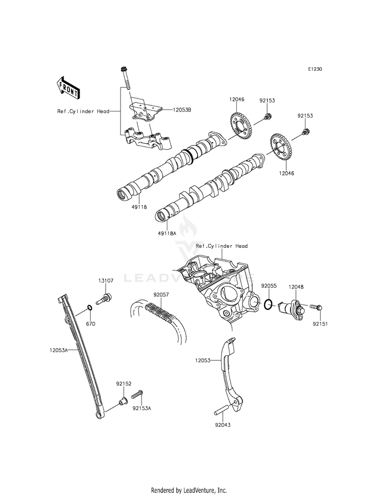 Camshaft(S)/Tensioner Schematic