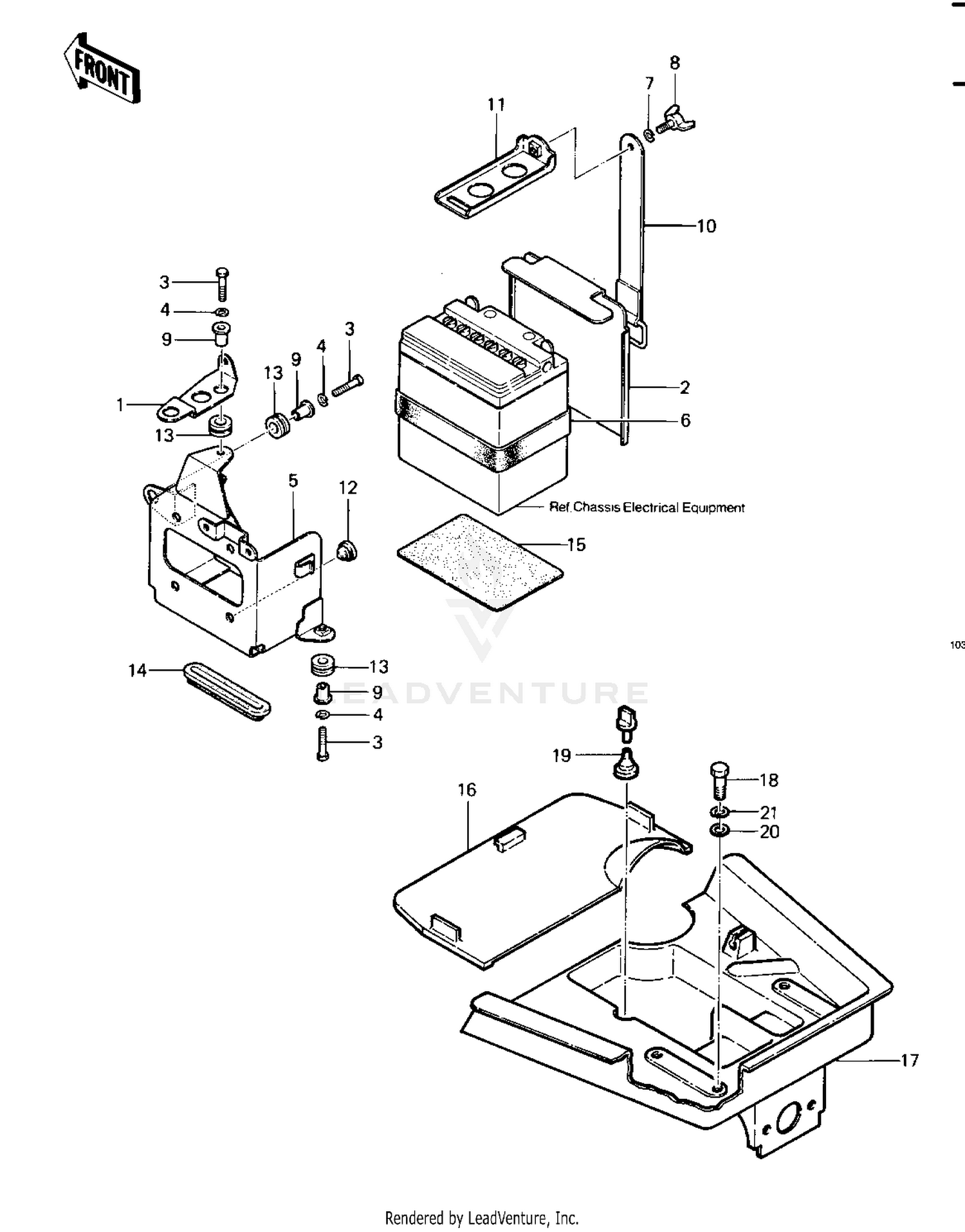 BATTERY CASE/TOOL CASE ('83 KLT200-C1)