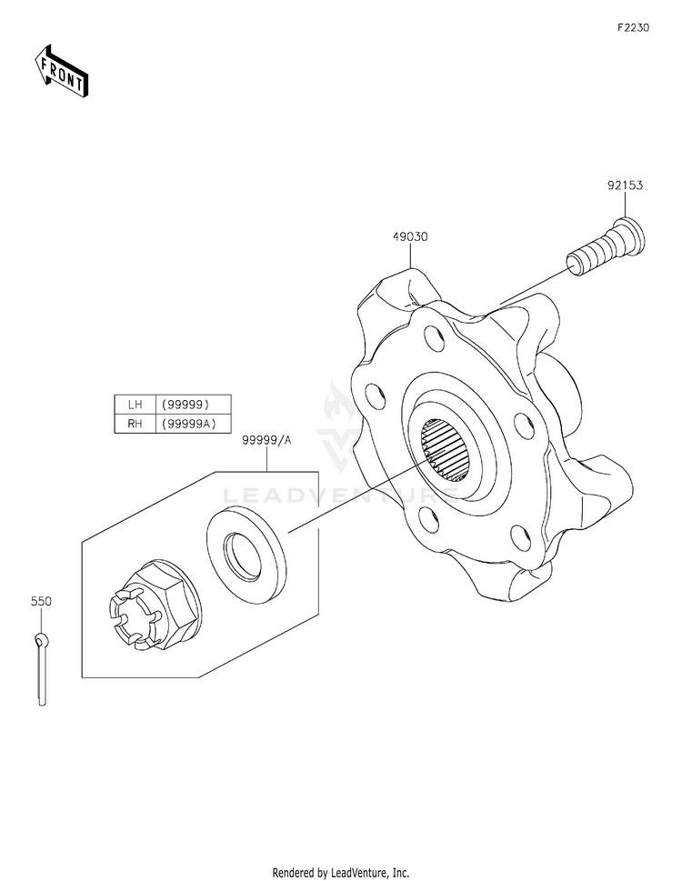 Front Hubs/Brakes Schematic