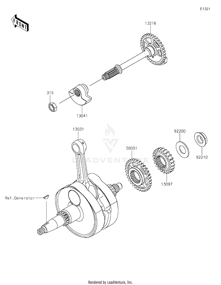 Crankshaft KX450MRFAN KX450 50th Anniversary Edition (2024) Schematic