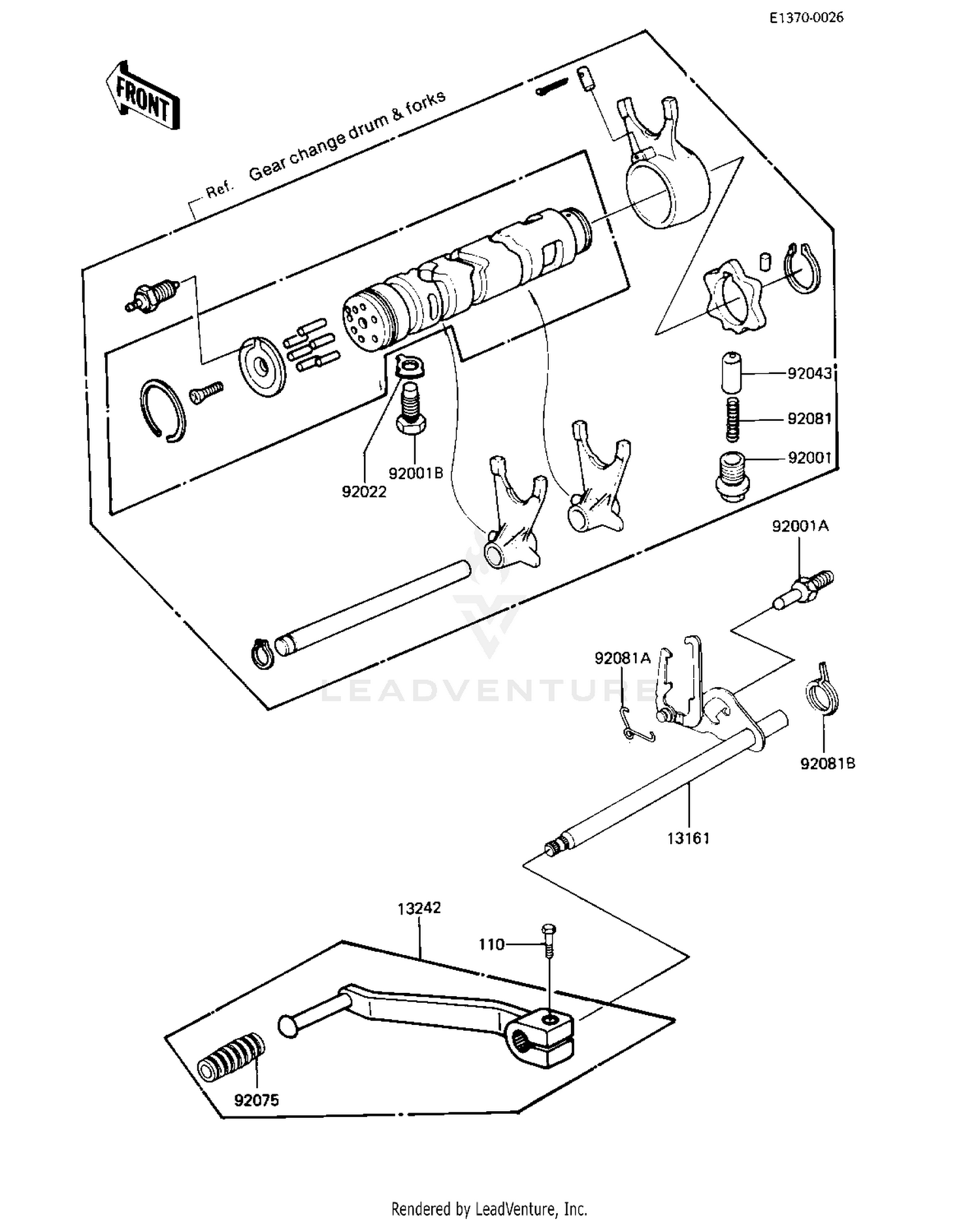 GEAR CHANGE MECHANISM ('82-'83 C3/C4)