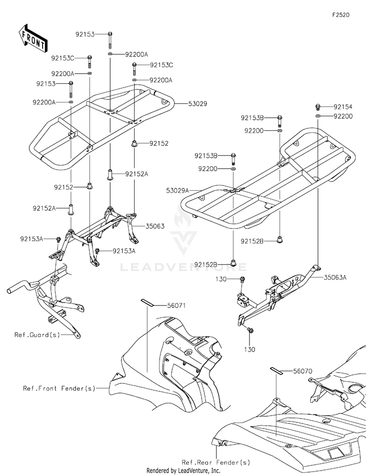 Carrier(S) KVF750HLF Brute Force 750 4x4i EPS Camo (2020) Schematic