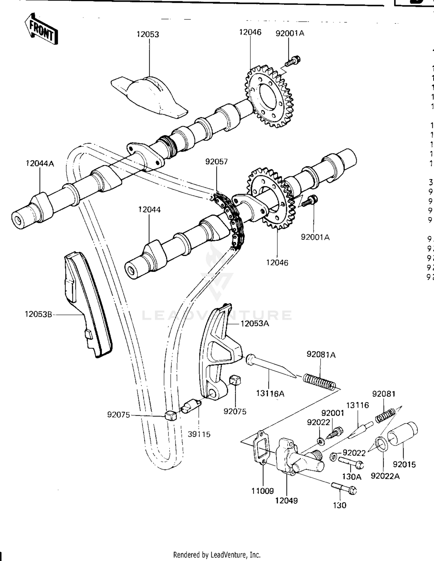 CAMSHAFT/CHAIN/TENSIONER ('81-'82 H1/H2)