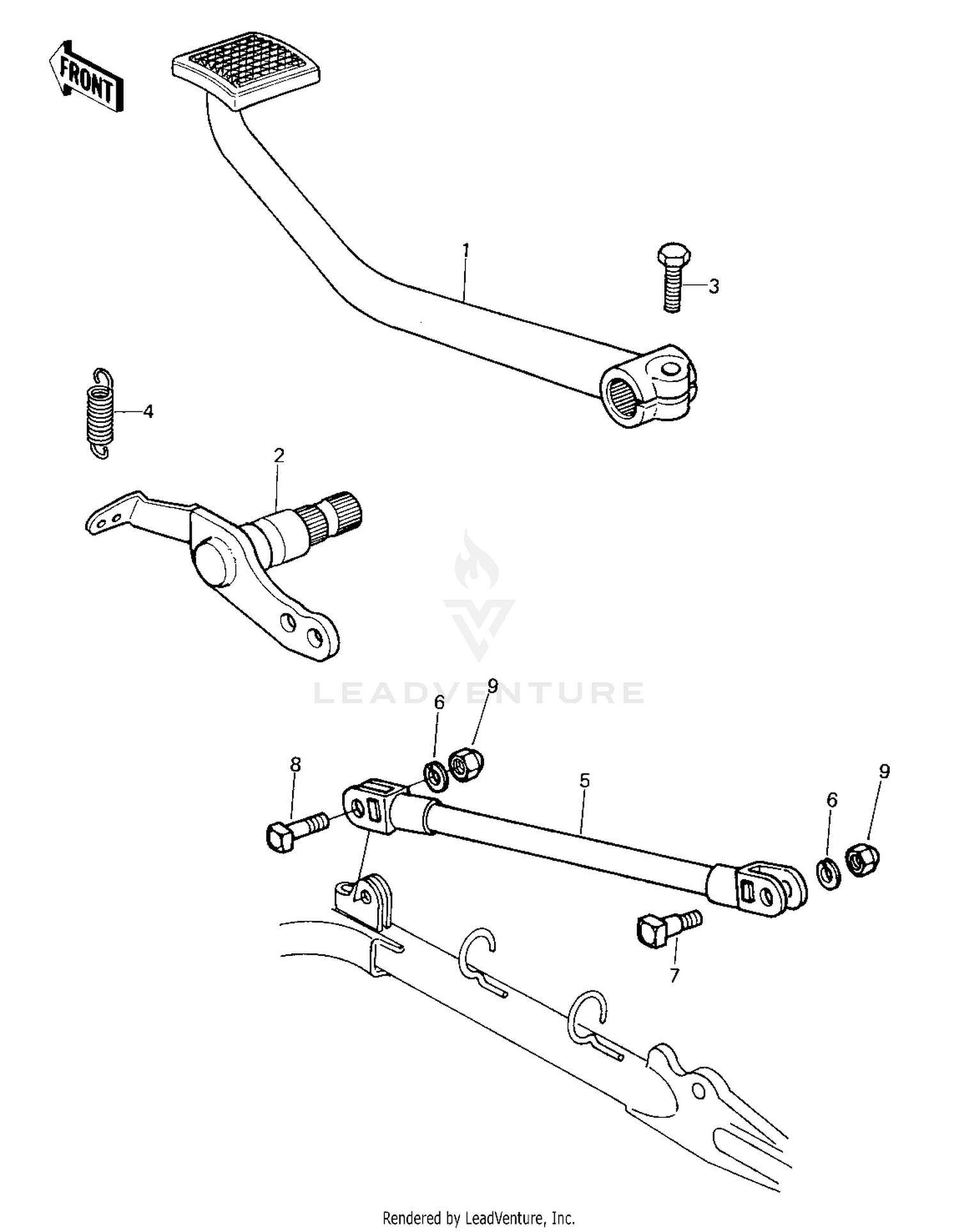 BRAKE PEDAL/TORQUE LINK ('80 KZY 50-E1)