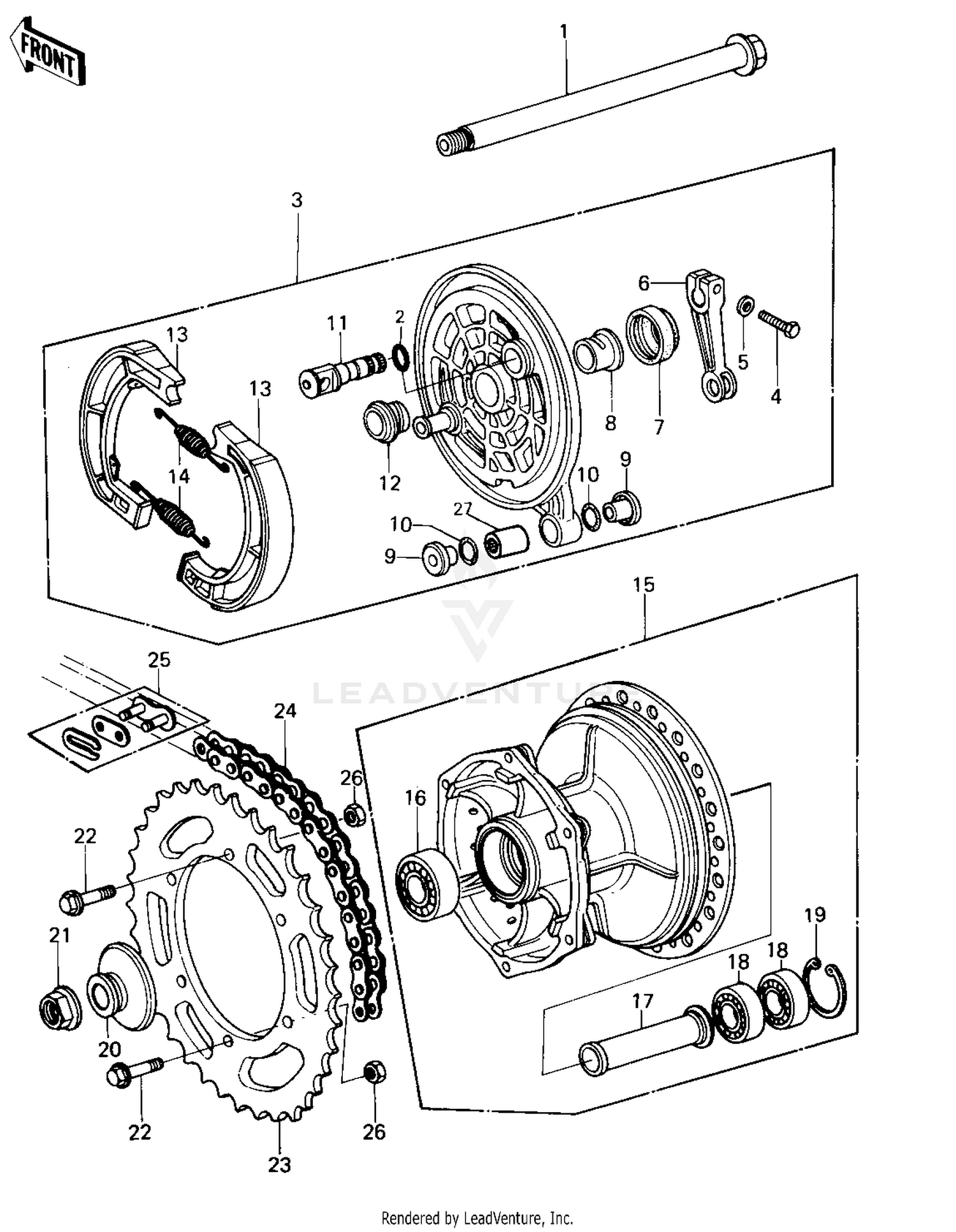 REAR HUB/BRAKE/CHAIN