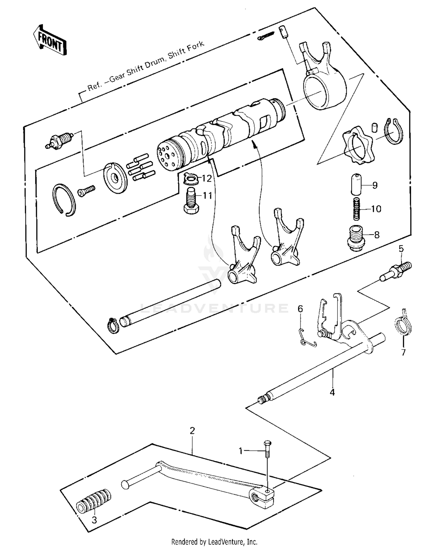 GEAR CHANGE MECHANISM ('80-'81 A1/A2)