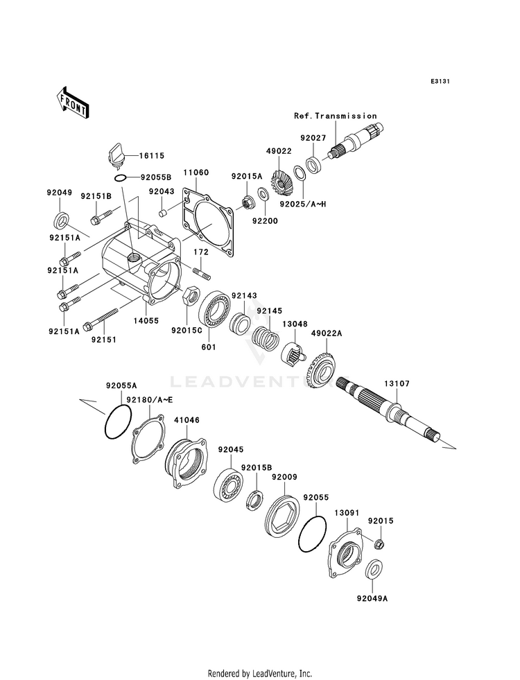 Front Bevel Gear Schematic
