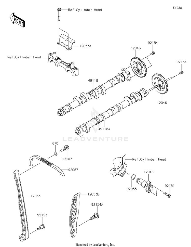 Camshaft(S)/Tensioner Schematic