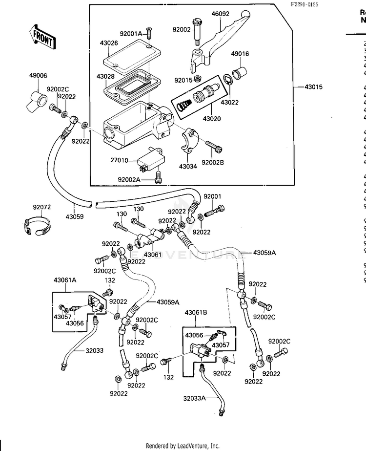 Front Master Cylinder Schematic