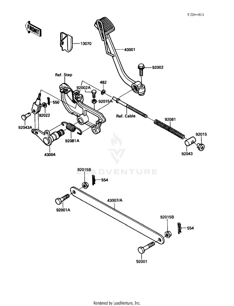 Brake Pedal/Torque Link Schematic
