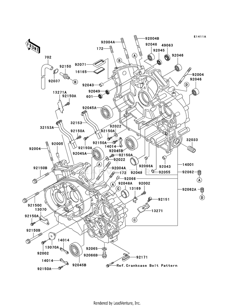 Crankcase (Vn1500-E5/E6) Schematic