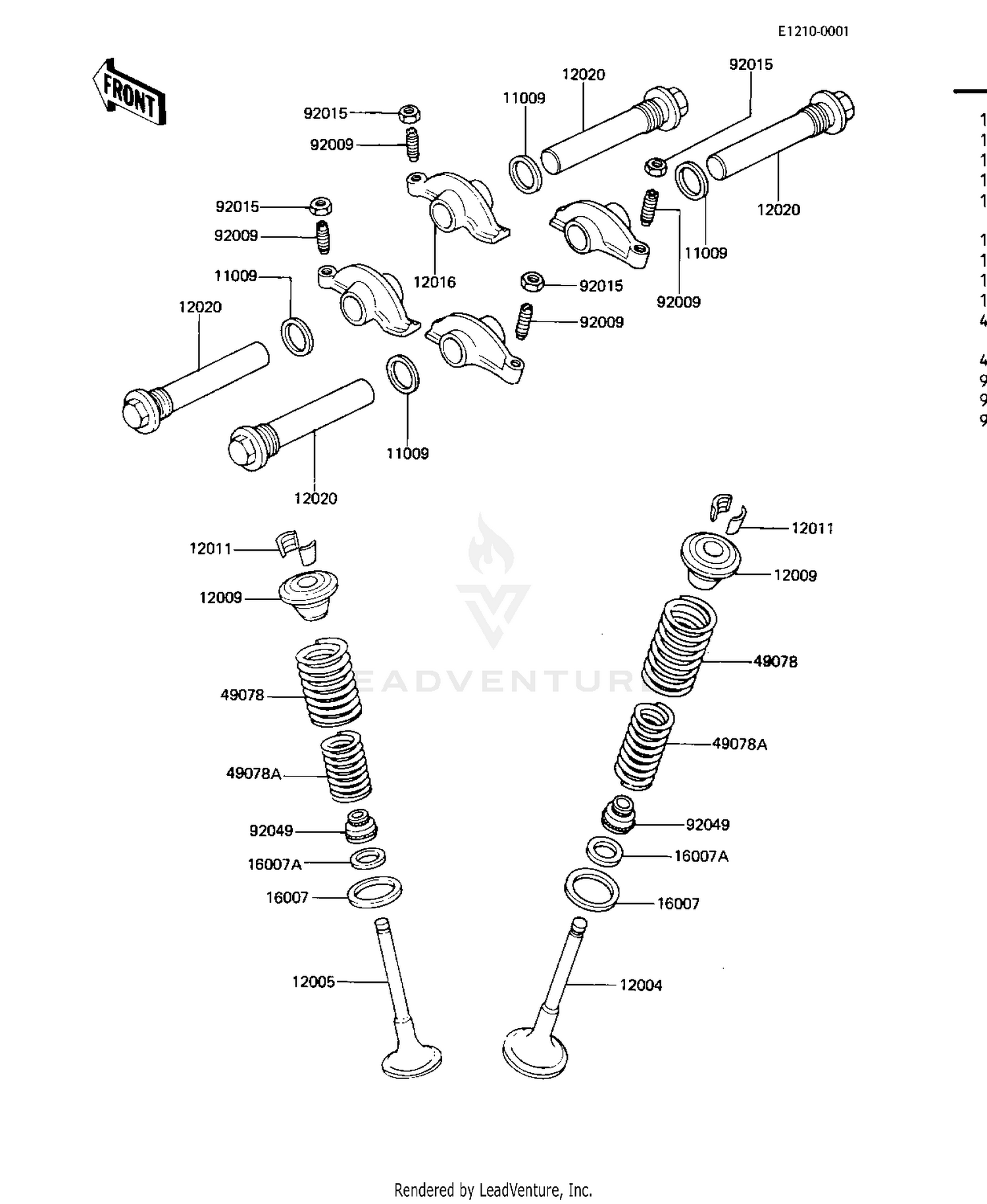 ROCKER ARMS/VALVES (KZ440-D2/D3/D4)