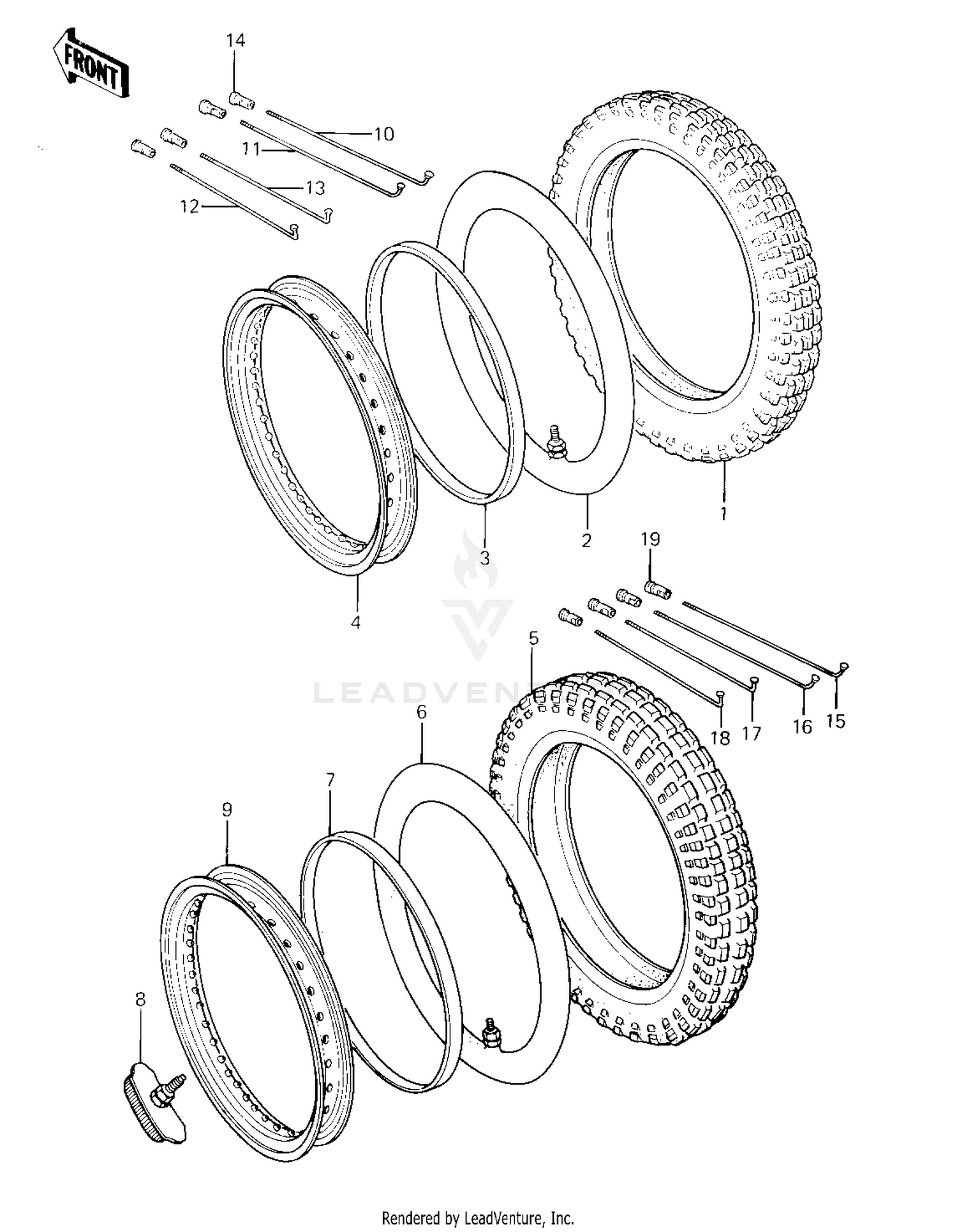 WHEELS/TIRES ('81 KX80-C1)
