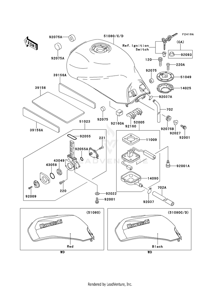 Fuel Tank (Zx1100-E2/E3) Schematic