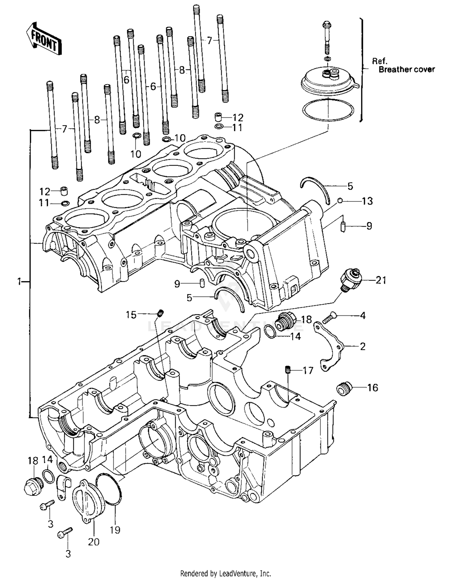 CRANKCASE ('80 KZY 50-E1)