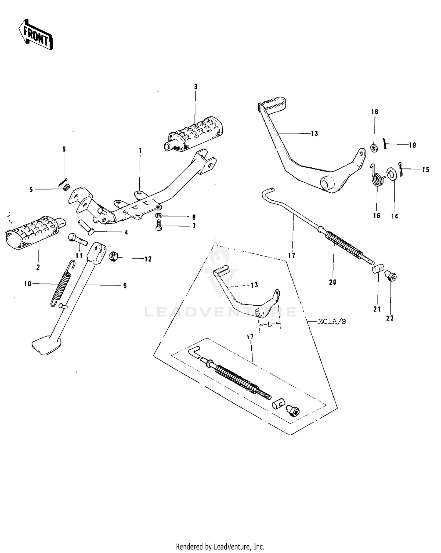 FOOTRESTS/STAND/BRAKE PEDAL