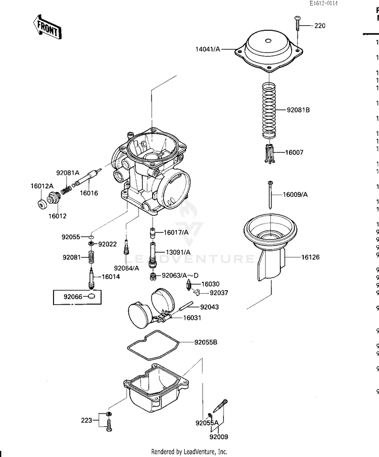 Carburetor Parts Schematic
