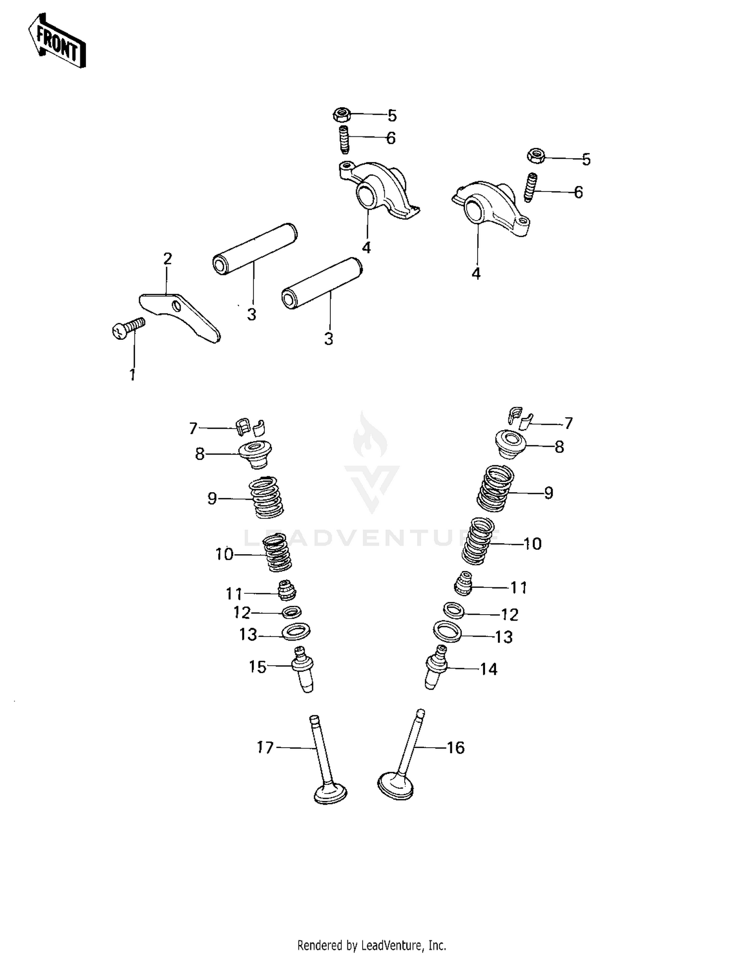 ROCKER ARMS/VALVES ('78-'79 KL250-A1/A1A