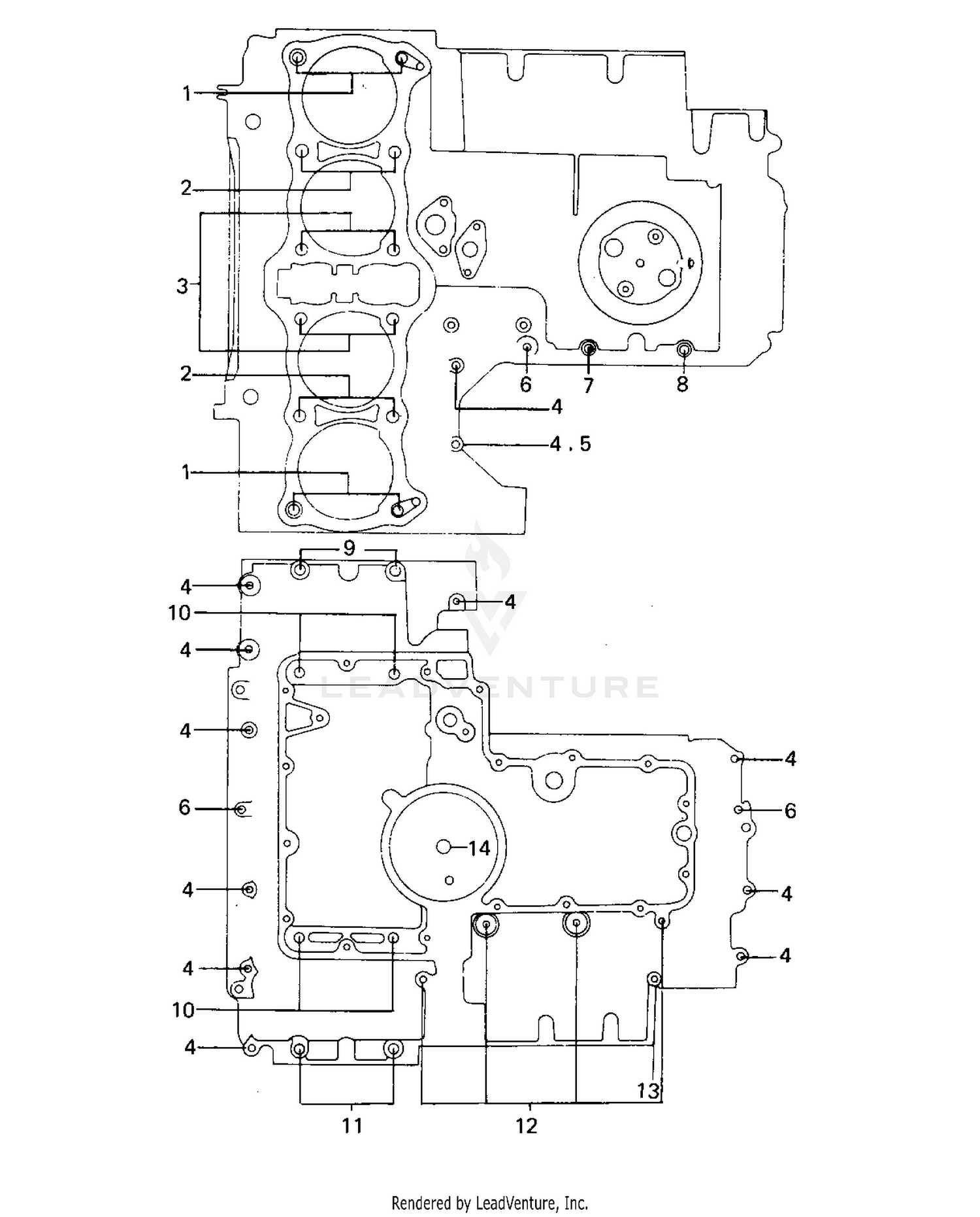 CRANKCASE BOLT & STUD PATTER ('77-'78 A1