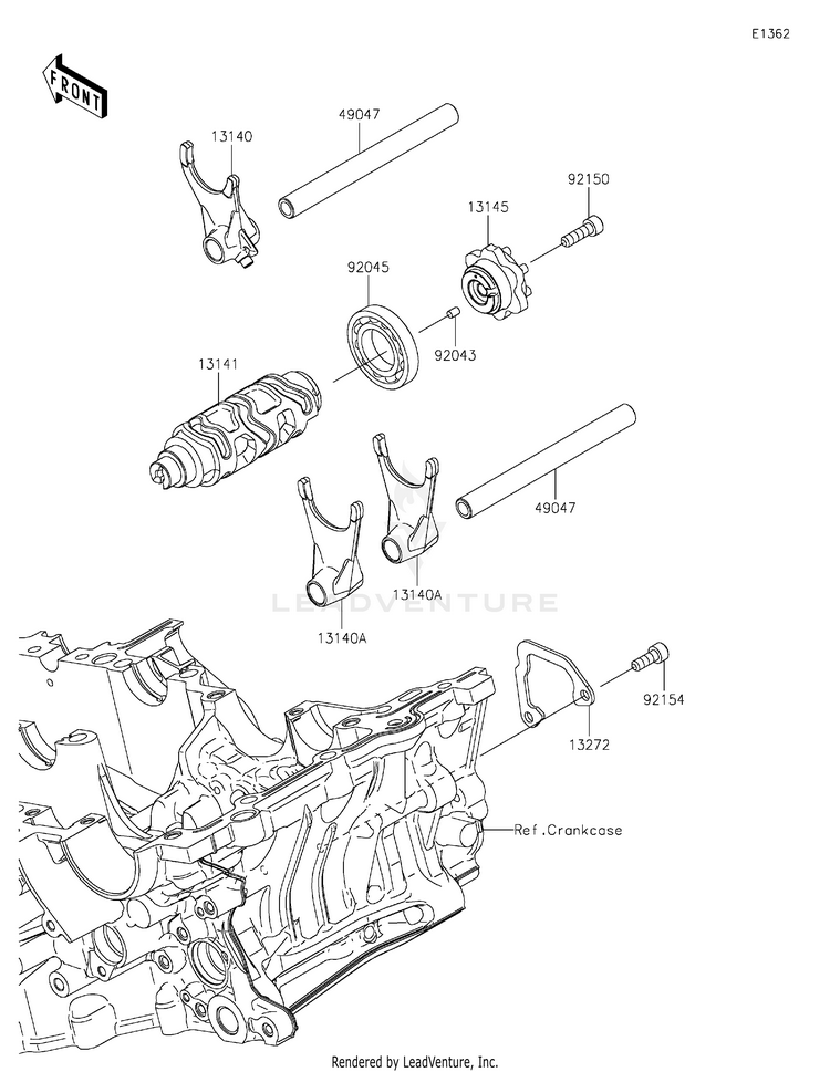 Gear Change Drum/Shift Fork(S) Schematic