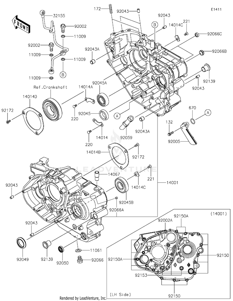 Crankcase KL650HTFAL KLR650 Adventure ABS (2026) Schematic