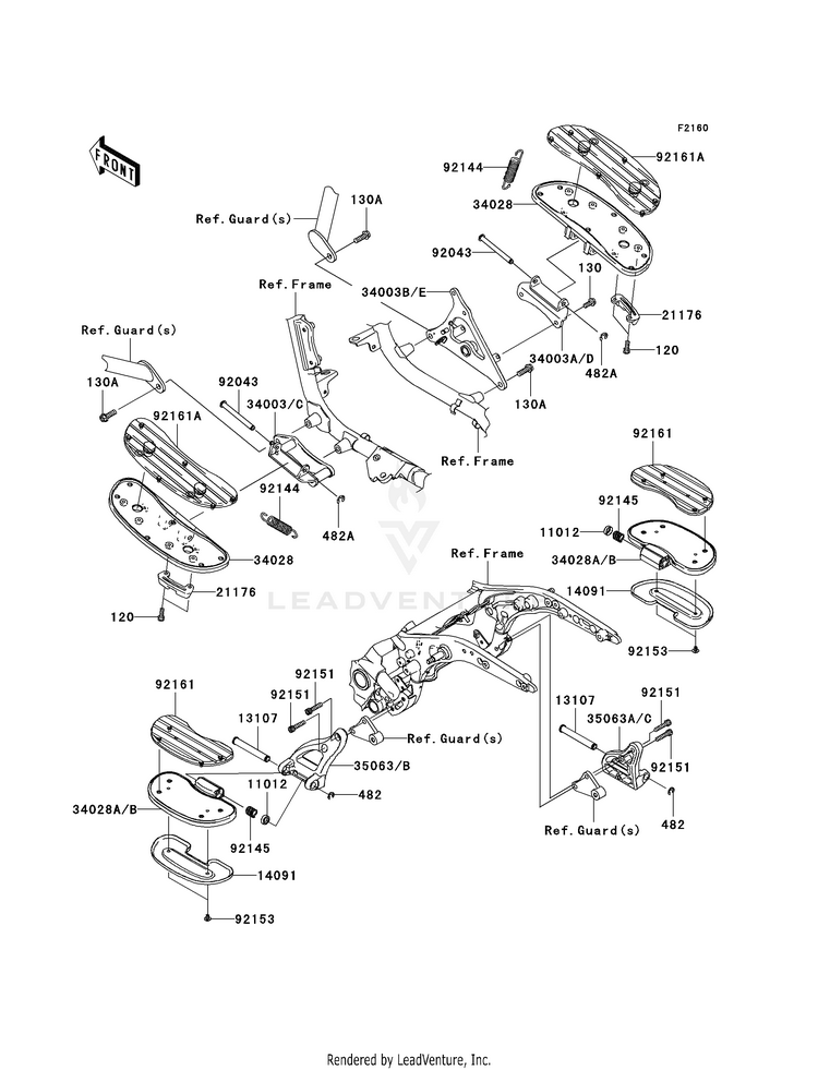 Footrests VN1600D8F Vulcan 1600 Nomad (2008) Schematic