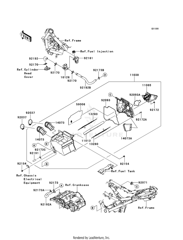 Air Cleaner EX300BEF Ninja 300 ABS (2014) Schematic