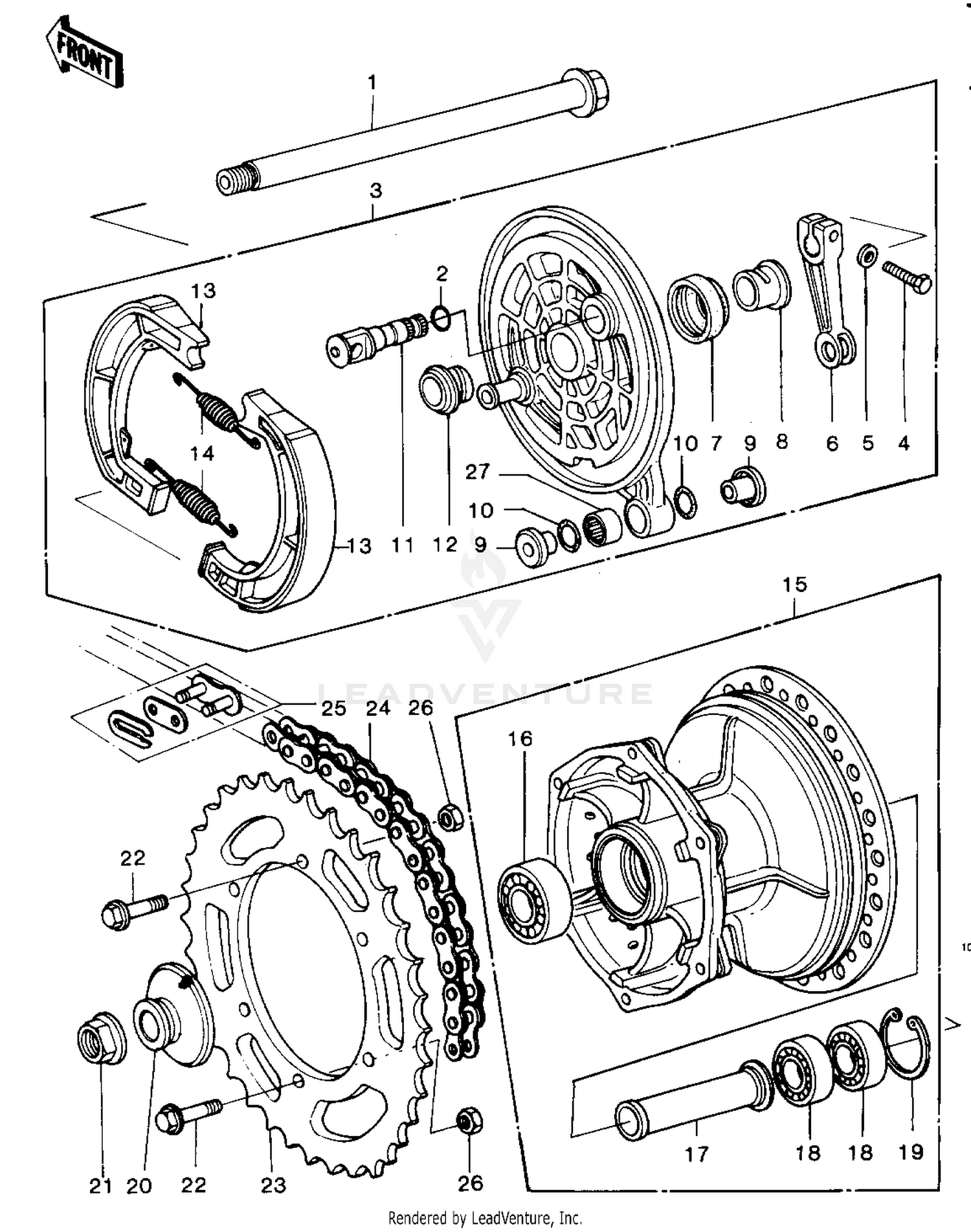 REAR HUB/BRAKE/CHAIN