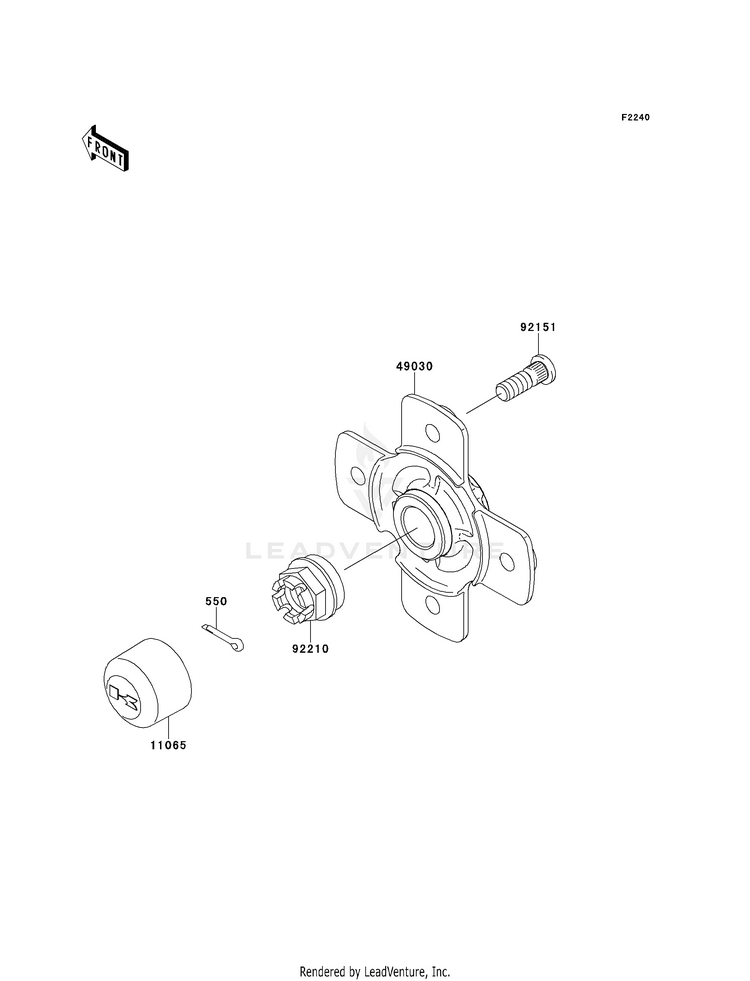 Rear Hub KVF750D8F Brute Force 750 4x4i (2008) Schematic
