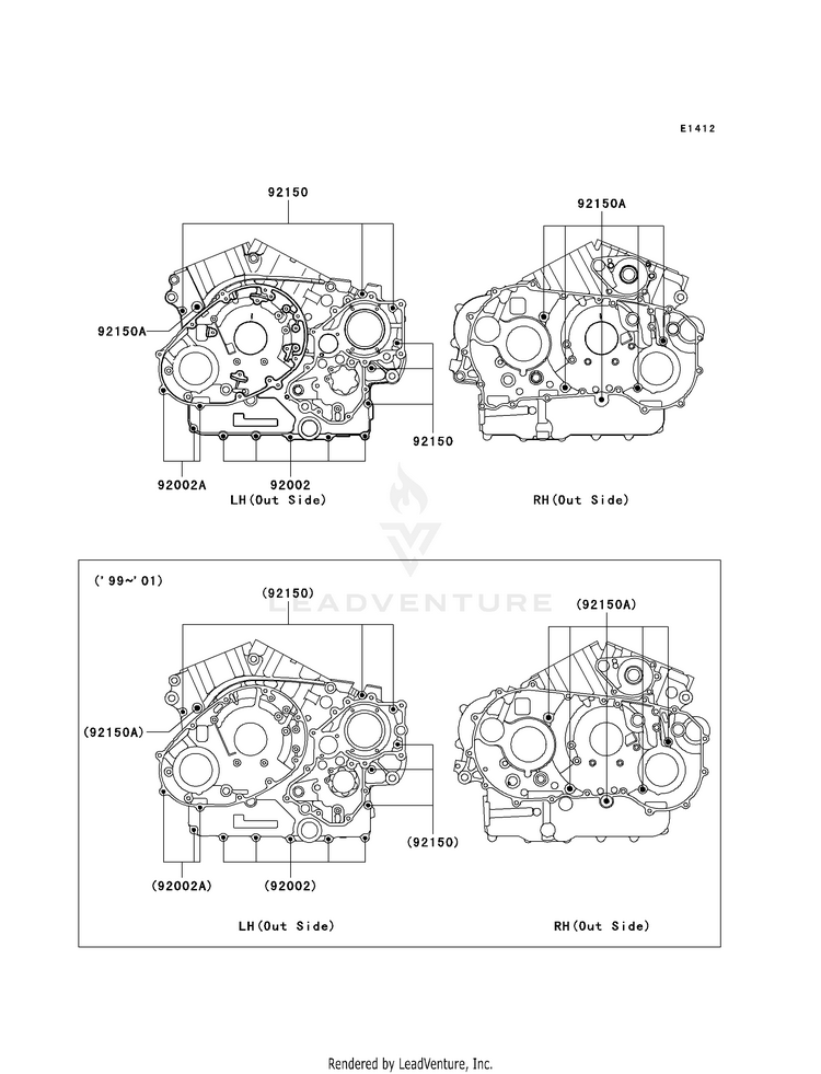 Crankcase Bolt Pattern Schematic
