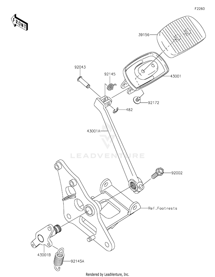 Brake Pedal/Torque Link Schematic