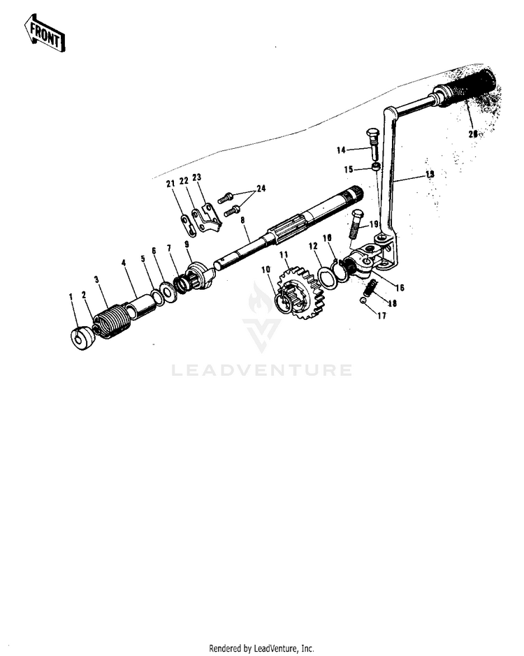 Kickstarter Mechanism ('74-'75 F9-B/F9-C Schematic