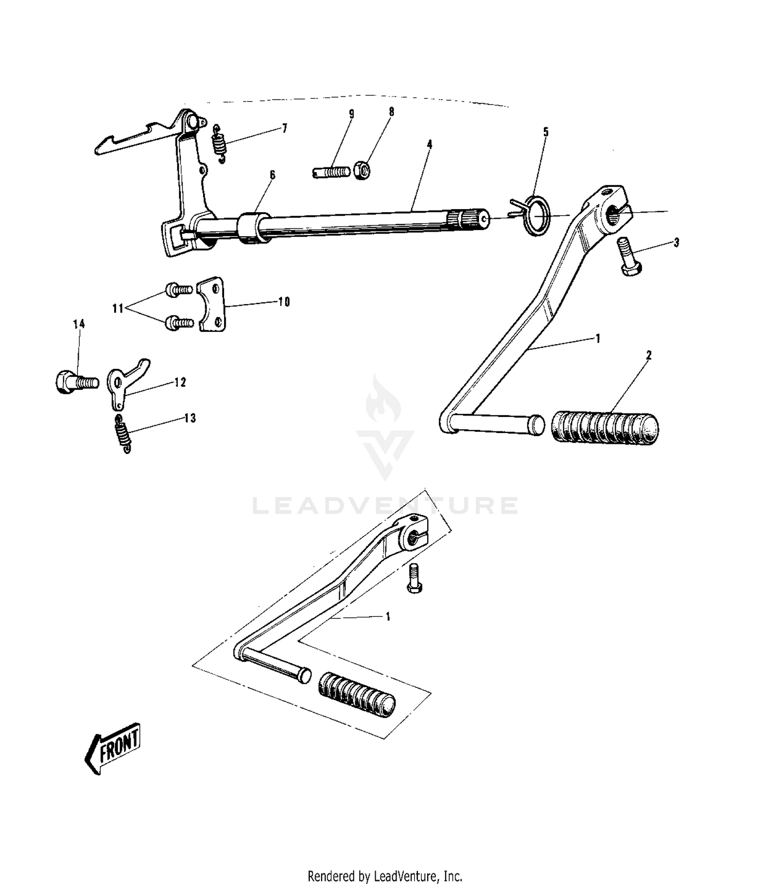 GEAR CHANGE MECHANISM ('74-'75 B/C)