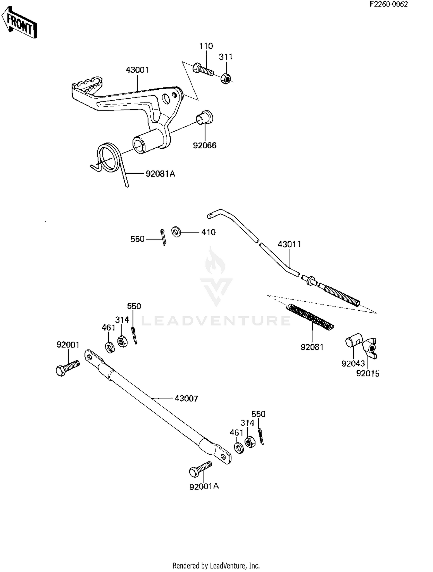 BRAKE PEDAL/TORQUE LINK ('82 KX80-C2)