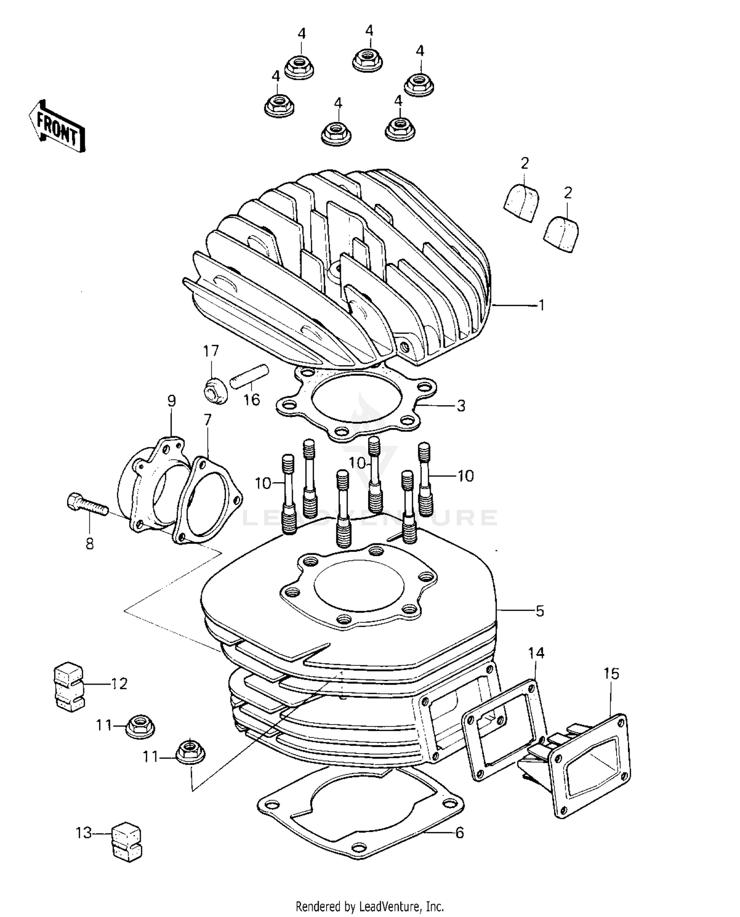 CYLINDER HEAD/CYLINDER/REED VALVE ('81KD