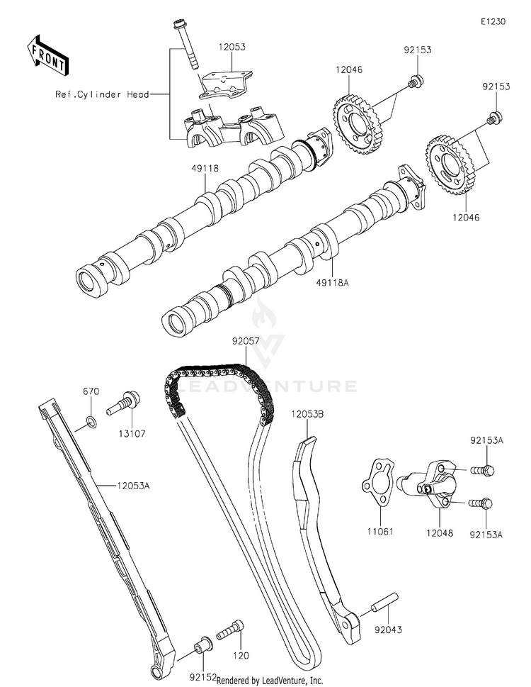 Camshaft(S)/Tensioner Schematic