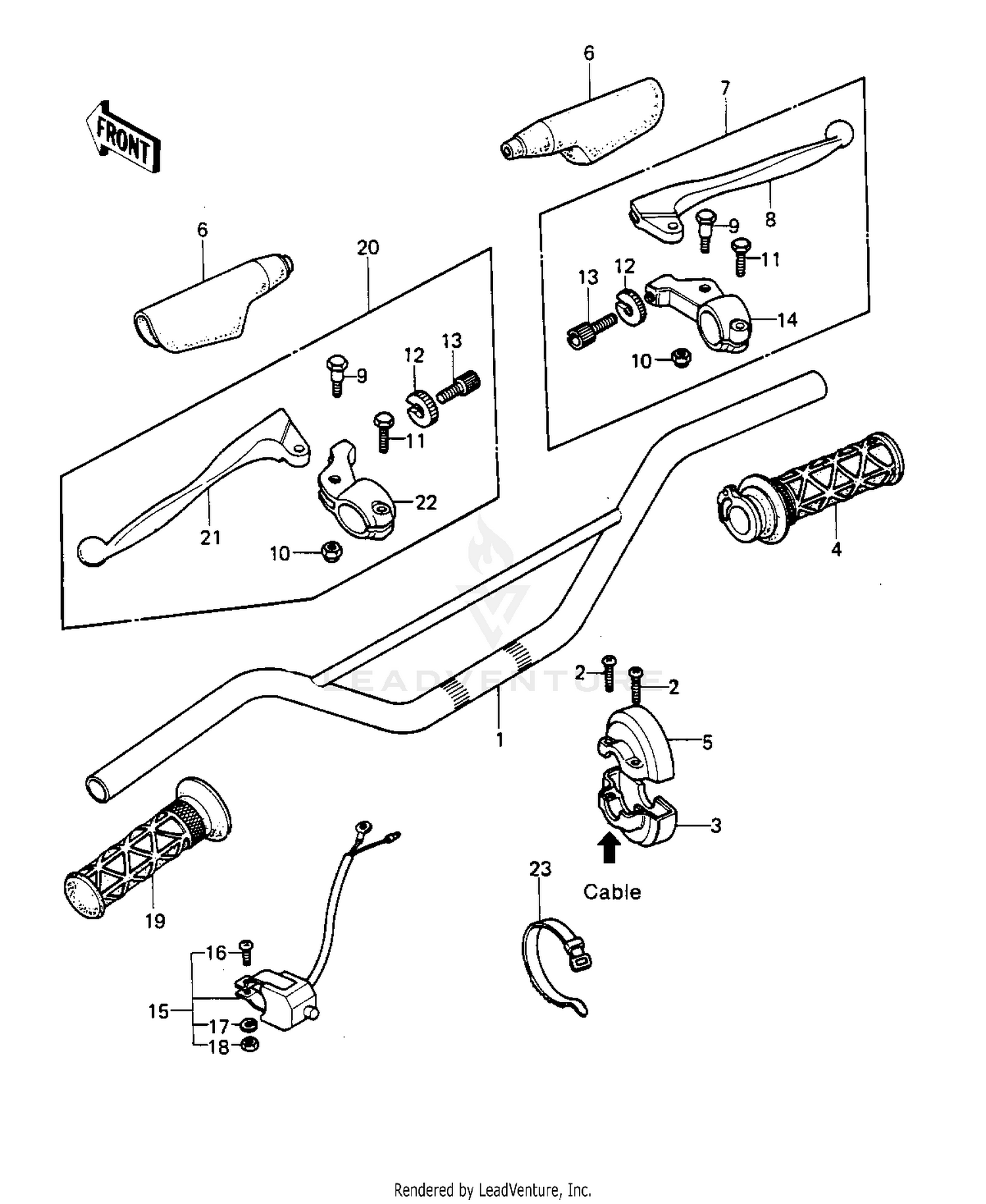 HANDLEBAR ('81KDX250-B1)