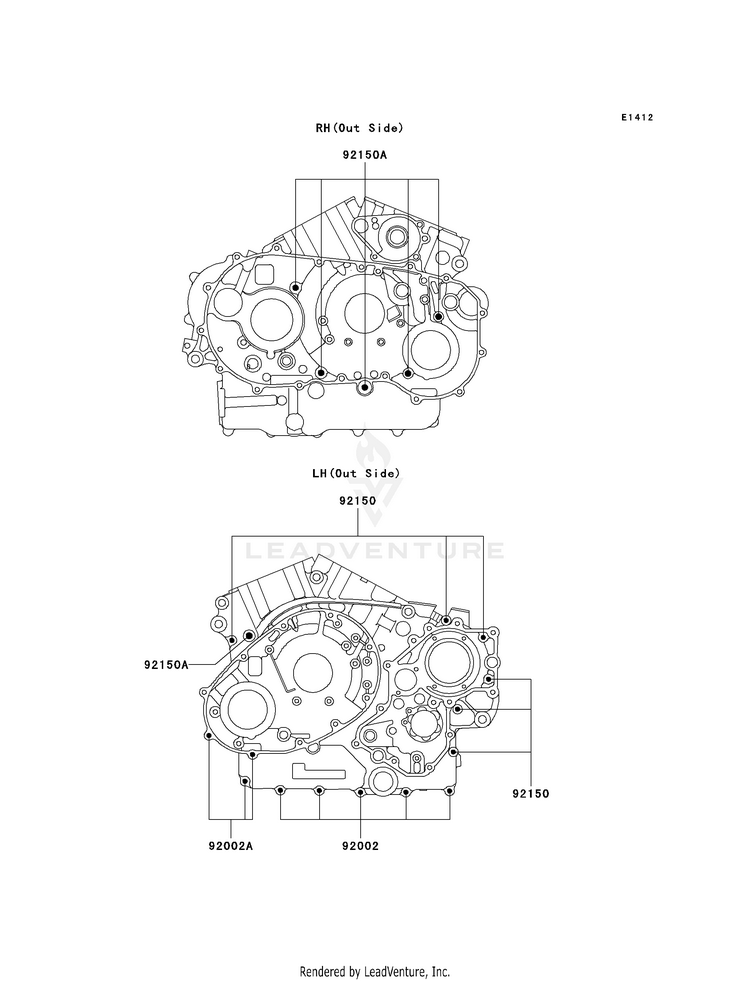 Crankcase Bolt Pattern Schematic