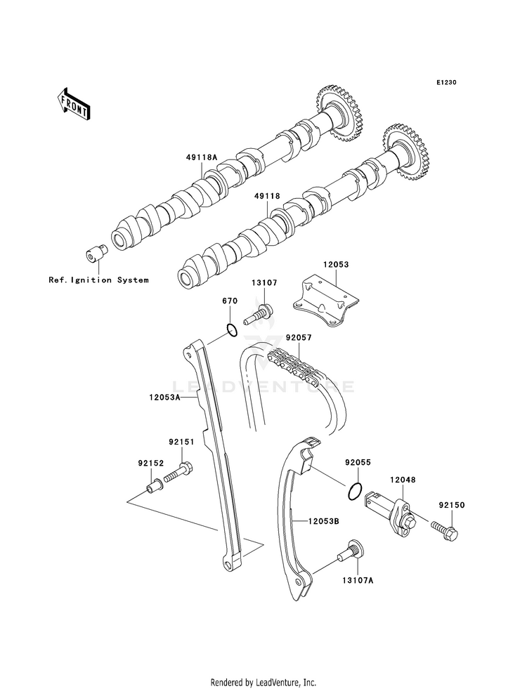 Camshaft(S)/Tensioner Schematic
