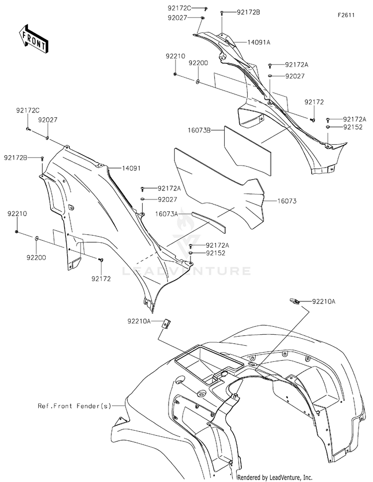 Side Covers KVF750JLF Brute Force 750 4x4i EPS (2020) Schematic