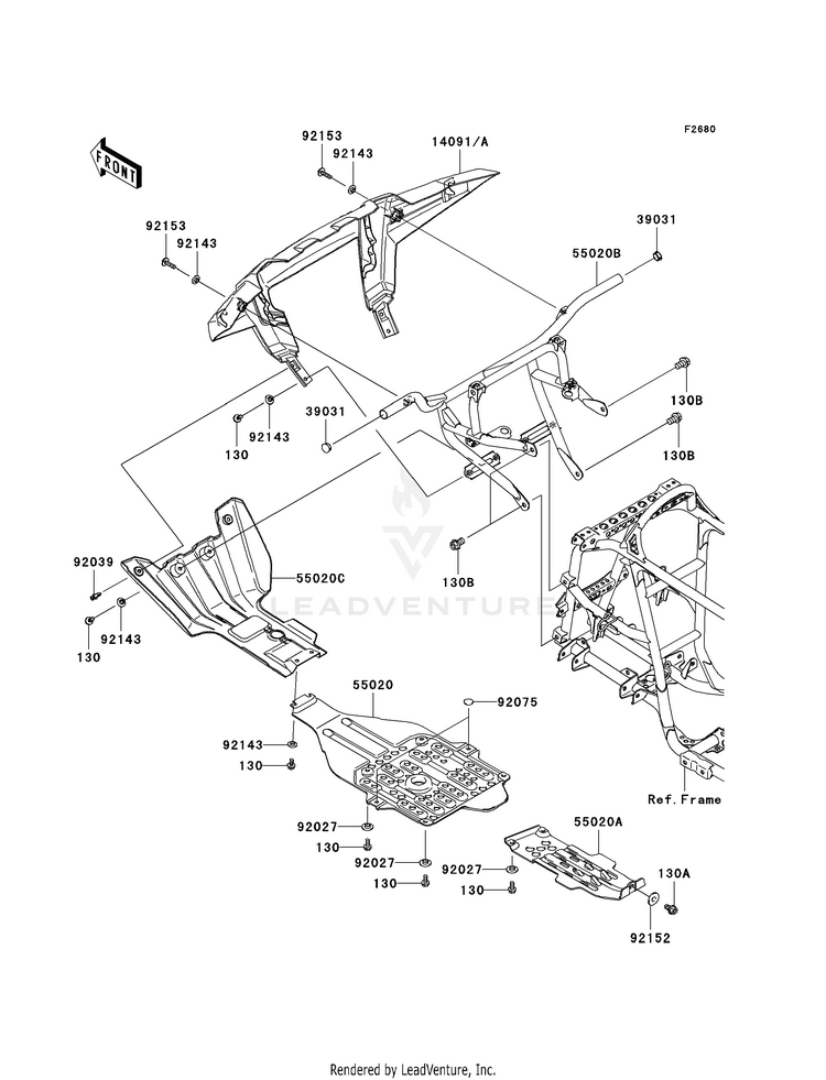 Guard(S) KVF750E8F Brute Force 750 4x4i Hardwoods Green HD (2008) Schematic