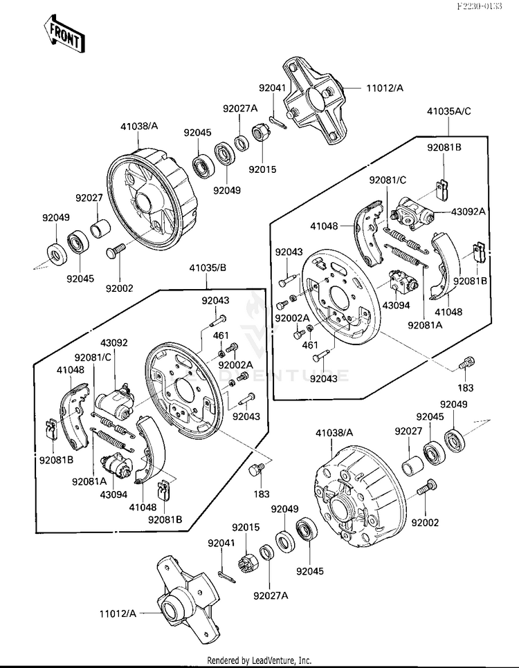 Front Hub/Brake Schematic