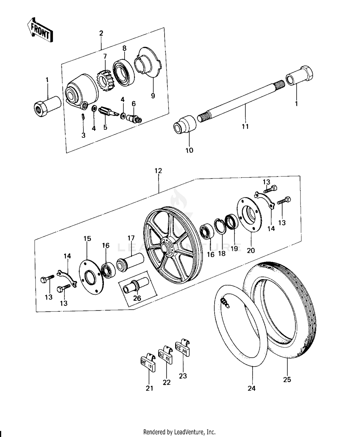 FRONT WHEEL/TIRE/HUB