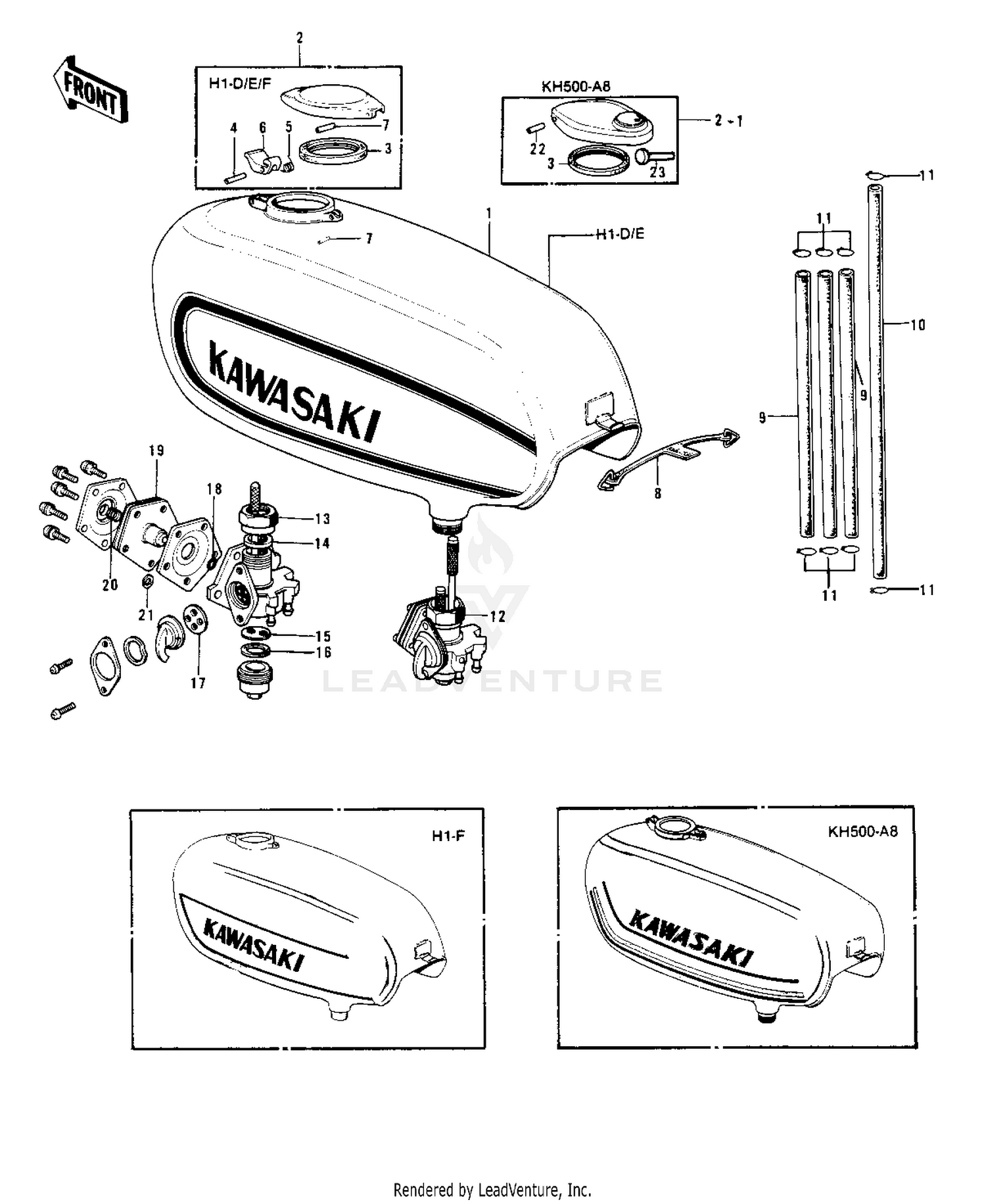 FUEL TANK ('73-'75 D/E/F & '76 A8)