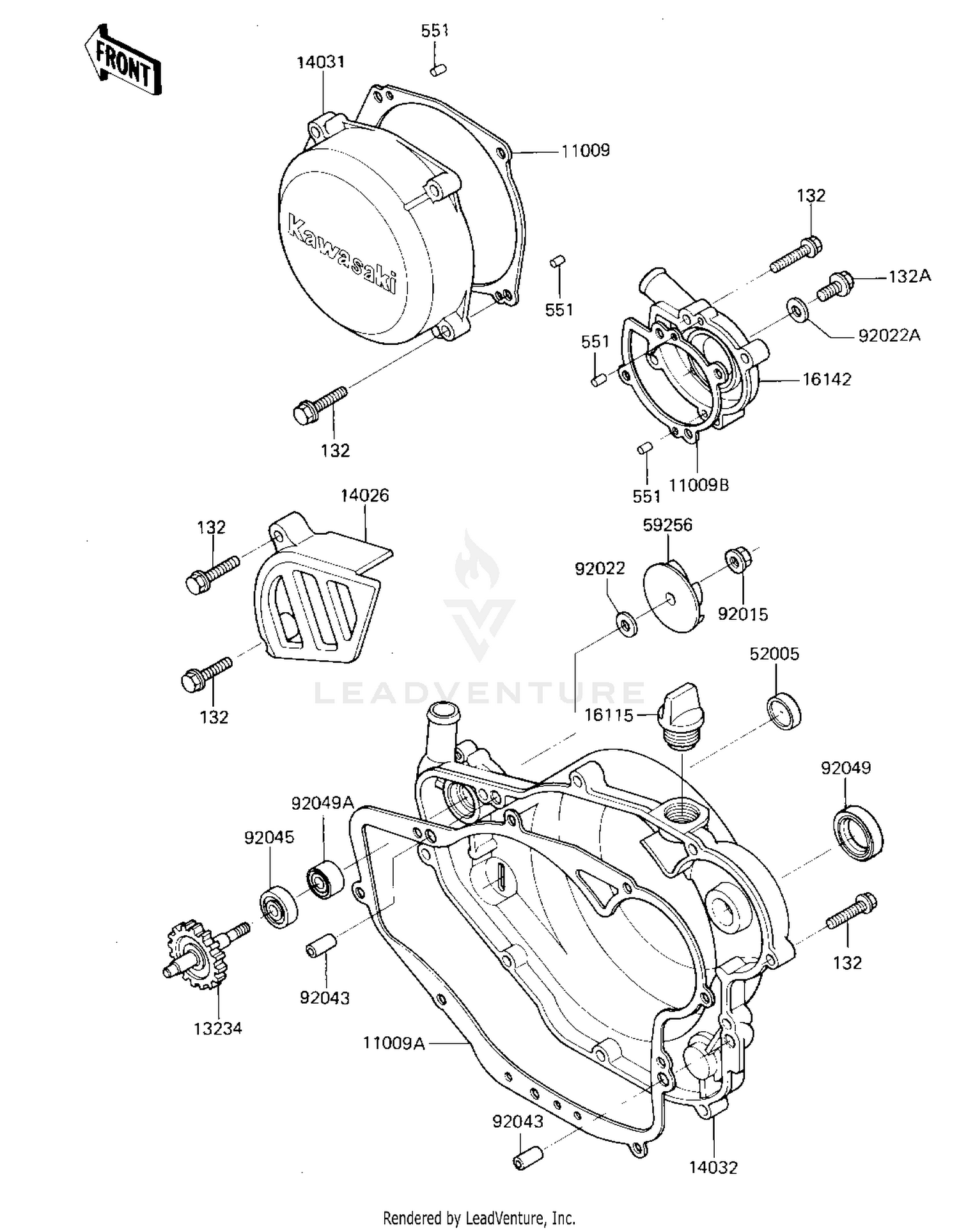 ENGINE COVERS/WATER PUMP ('85 A2)