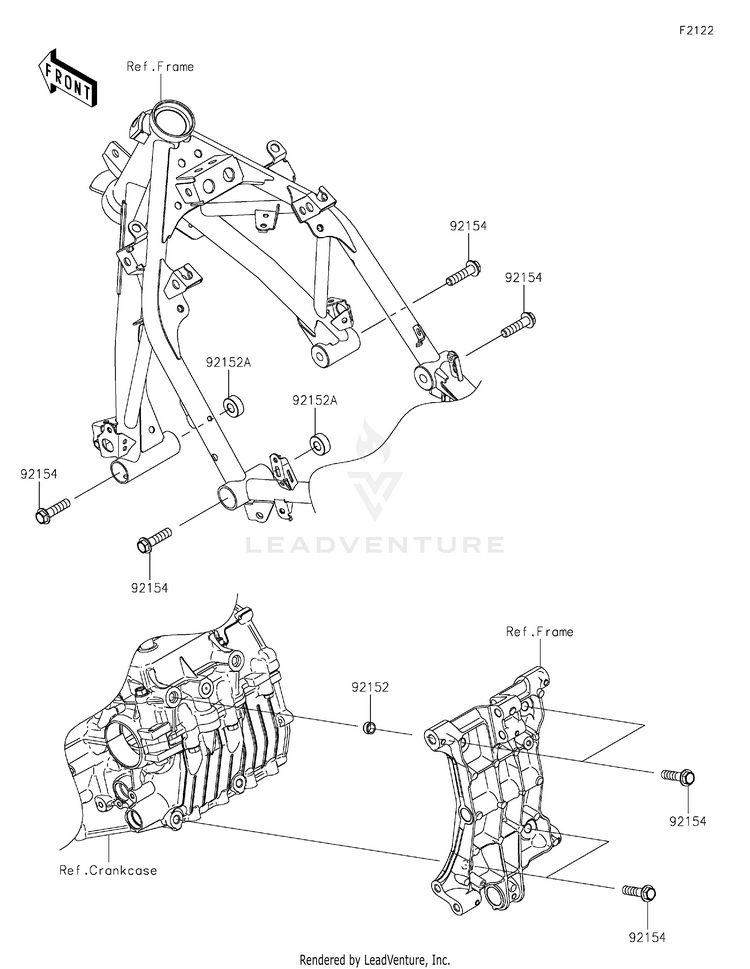 Engine Mount EX400HLF Ninja 400 (2020) Schematic