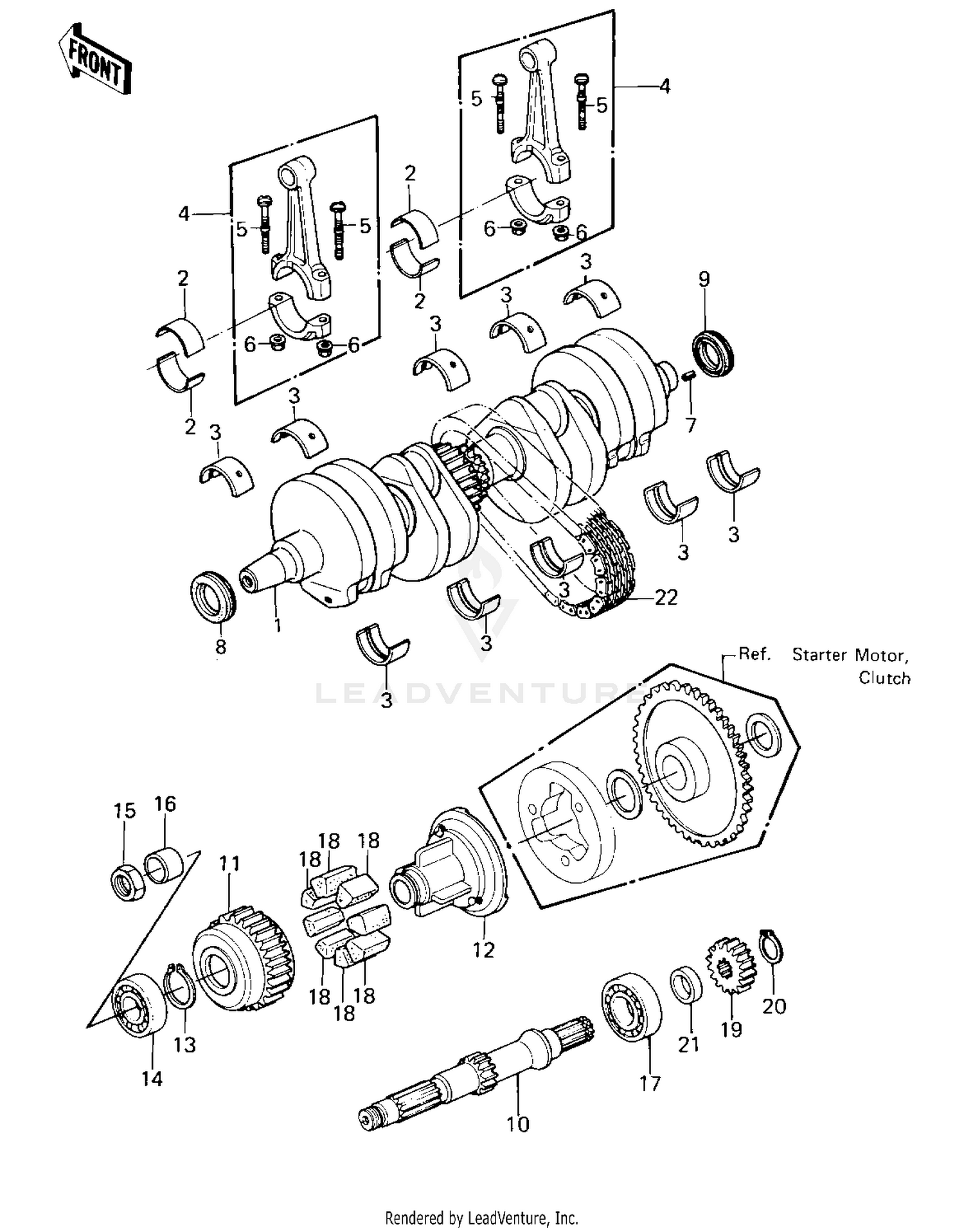 CRANKSHAFT SECONDARY SHAFT ('80-'81 A1/A