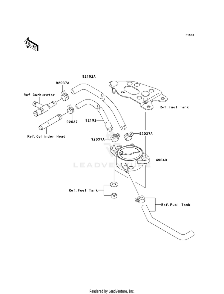 Fuel Pump KVF750A7F Brute Force 750 4x4i (2007) Schematic