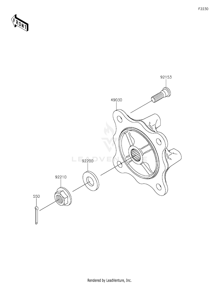 Front Hubs/Brakes Schematic